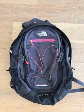 The North Face Abella Backpack - Black with Pink Trim